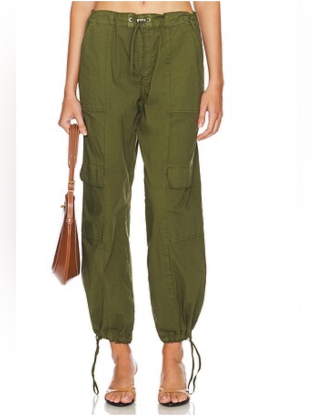 Hudson Small Pants Cargo Parachute Pants Cypress Green pockets 97% cotton NWT